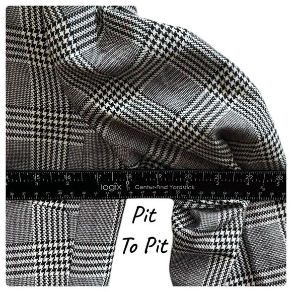 Tahari Arthur S Levine Flaw Glen Chek Pattern Ruffle Cuff Button Blazer Size 6 - Picture 9 of 12